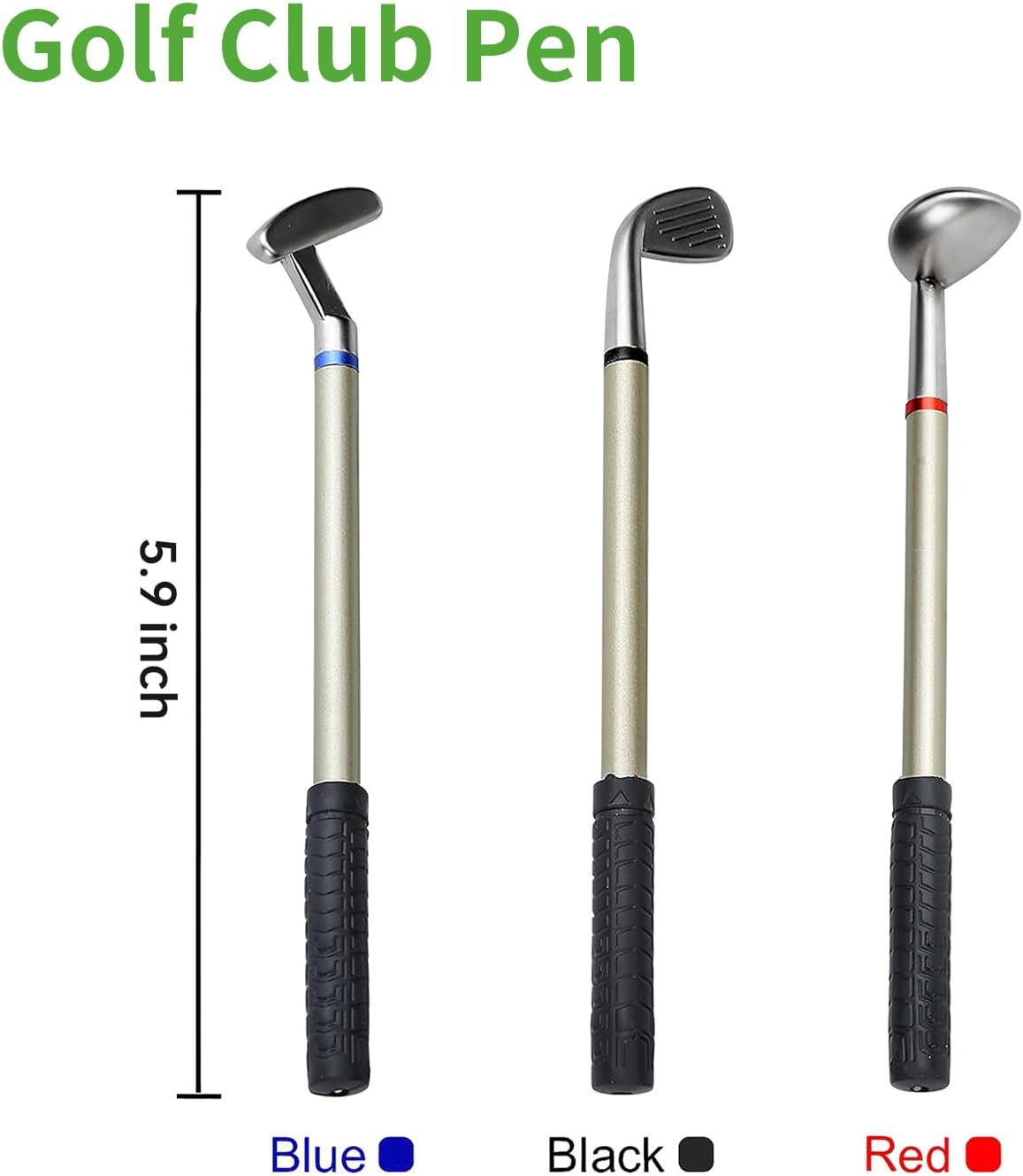 Stylish Blue Golf Pen Holder with 3 Club Pens & Movable Cart - Perfect Desk Decor & Fun Gift for Golf Lovers on Any Occasion!