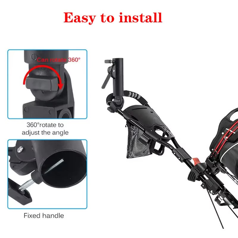 Universal golf cart umbrella holder