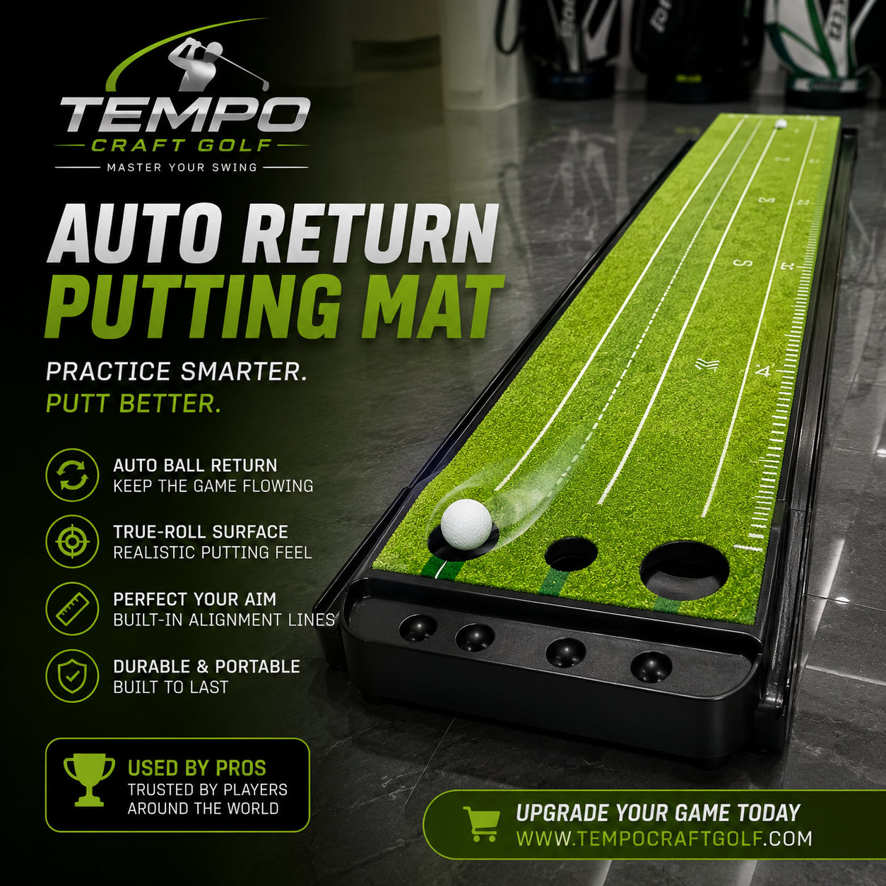 Automatic Return Indoor Putting Practice Mat
